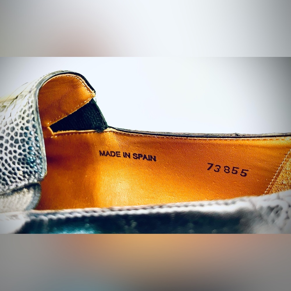 Rare Mezlan for Ingledews Vintage Loafers, 2tone Olive&Black Genuine Ostrich - Picture 11 of 11